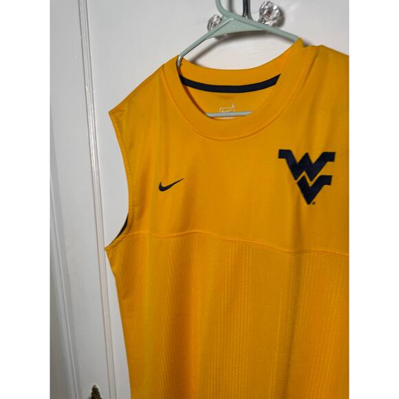 Nike WVU West Virginia University Yellow Gold Blue Tank Top Jersey Men's Large - Picture 4 of 10